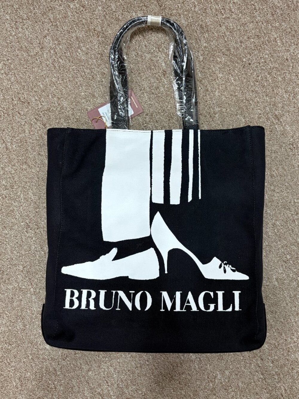 Bruno Magli Canvas Tote with Leather Straps